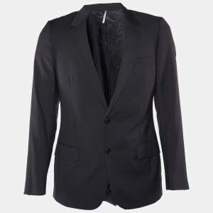 Dior Homme Black Wool Button Front Blazer M