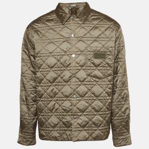 Dior Homme Olive Green Synthetic Quilted Jacket L