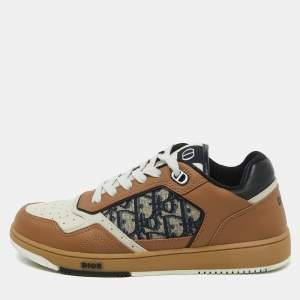 Dior Multicolor Leather and Oblique Canvas B27 Sneakers Size 40