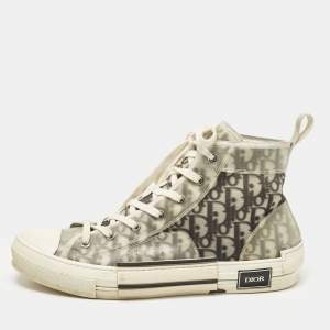 Dior Grey Mesh and PVC B23 High Top Sneakers Size 45