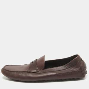 Dior Plum Leather Penny Loafers Size 43