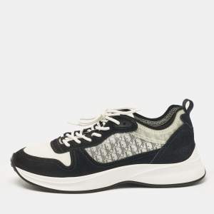 Dior Black PVC and Suede B25 Lace Up Sneakers Size 43