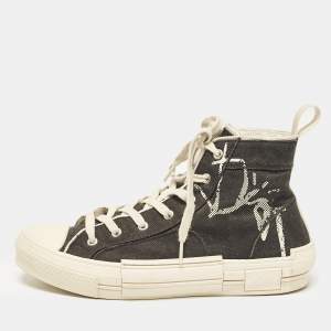 Dior Black Canvas Cactus Jack B23 High Top Sneakers Size 43