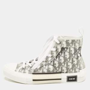 Dior White/Black Oblique Mesh and Rubber B23 Sneakers Size 42