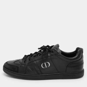 Dior Black Leather CD Low Top Uniform Sneakers Size 39