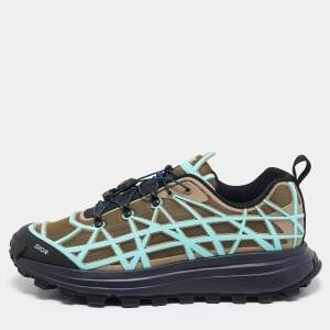 Dior Olive Green/Blue Mesh and Rubber B31 Runner Chunky Sneakers Size 43