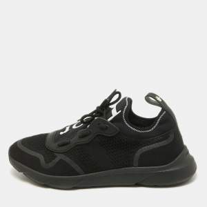 Dior Black Knit Fabric B21 Neo Lace Up Sneakers Size 41.5