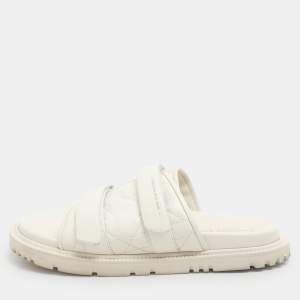 Dior Cream Quilted Leather Mules Size 41