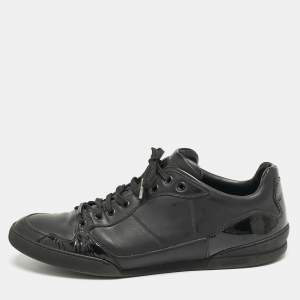 Dior Homme Black Leather and Patent Lace Up Sneakers Size 42