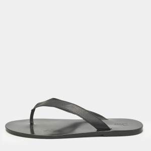 Pre Owned Dior Black Leather Thong Flat Sandals Size 45