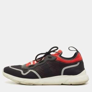 Pre Owned Dior Black/Red Knit Fabric and Neoprene B21 Sneakers Size 42