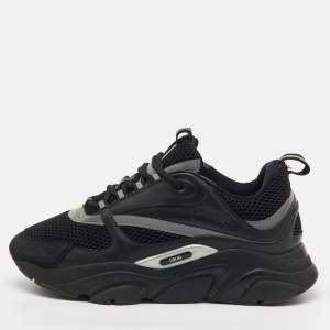 Pre Owned Dior Black Mesh and Leather B22 Low Top Sneakers Size 42