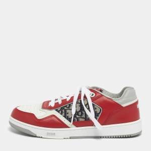 Pre Owned Dior Multicolor Leather and Oblique Canvas B27 Sneakers Size 44