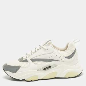 مملوكة مسبقًا Dior B22 Size 45 Cream Leather and Mesh Lace Up Sneakers
