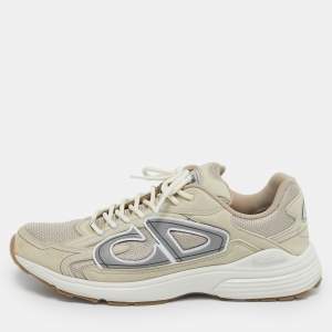 مملوكة مسبقًا Dior B30 Size 45 Two Tone Leather and Mesh Lace Up Sneakers