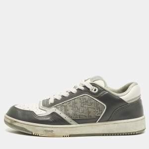 Pre Owned Dior B27 Size 44 Multicolor Oblique Jacquard Leather Low Top Sneakers