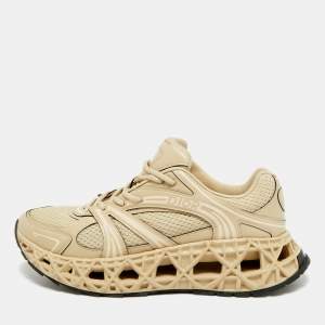 مملوكة مسبقًا حذاء رياضي ديور B35 جلد وشبك بيج رباط مقاس 45