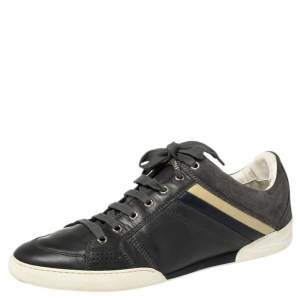 Dior Homme Grey Leather and Suede Low Top Sneakers Size 43