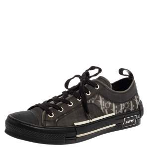 Dior Black/Grey Mesh And Rubber B23 Low Top Sneakers Size 43