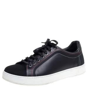 Dior Fabric And Leather Low Top  Sneaker Size 42