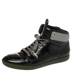 Dior Black Leather High Top Sneakers Size 44