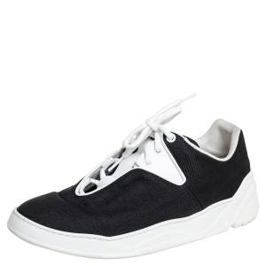 Dior Homme Black/White Canvas And Leather Sneakers Size 40