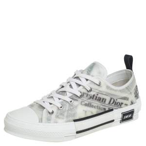 Dior White Vinyl And Mesh Lace Up B23 Sneakers Size 43