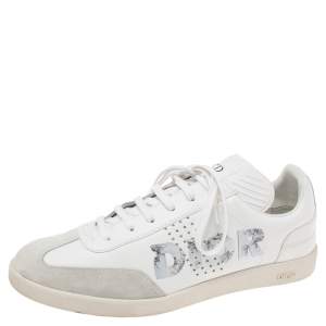 Dior White/Grey Suede And Leather B01 Low Top Sneakers Size 40