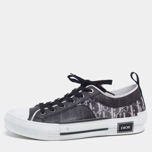 Dior Black Oblique Mesh and Rubber B23 Low Top Sneakers Size 45
