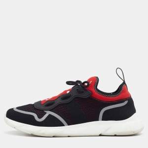 Dior Homme Black/Red Knit Fabric B21 Neo Athletic Sneakers Size 42.5