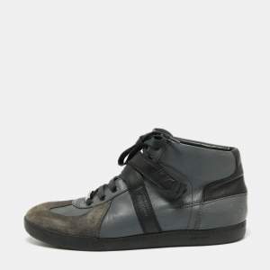 Dior Tri-Color Leather and Suede High-Top Sneakers Size 40.5
