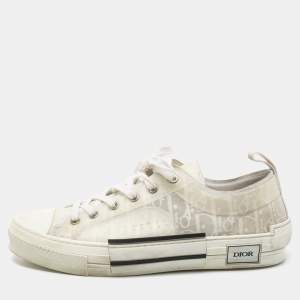 Dior White Mesh And PVC B23 Low Top Sneakers Size 43