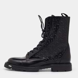Dior Black Leather Explorer II Boots Size 45