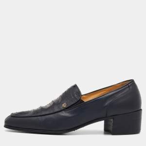 Dior Black Ostrich Leg Leather Occasion Slip On Loafers Size 41