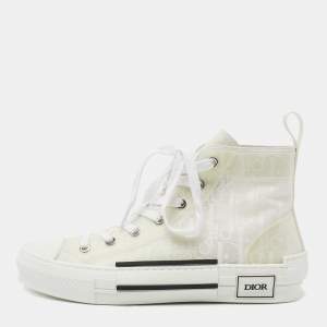 Dior White PVC And Mesh B23 High Top Sneakers Size 39