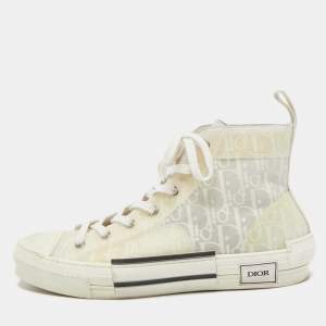 Dior White PVC and Mesh B23 High Top Sneakers Size 43