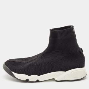 Dior Black Knit Fabric Sock High Top Sneakers Size 39