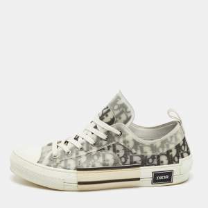 Dior Black/White Logo Print Canvas B23 Sneakers Size 45