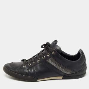 Dior Homme Black Leather Low Top Sneakers Size 44