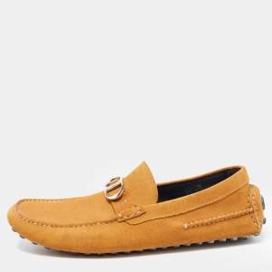 Dior Light Brown Suede CD Buckle Loafers Size 43