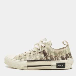 Dior Black/White Oblique Canvas and Mesh B23 Sneakers Size 43