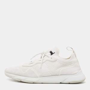 Dior White Knit Fabric B21 Neo Low Top Sneakers Size 43