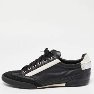 Dior Black/White Leather and Suede homme Sneakers Size 41.5