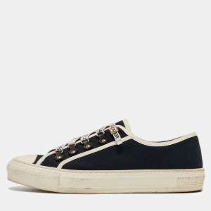 Dior Navy Blue Canvas Walk'n'Dior Low Top Sneakers Size 42