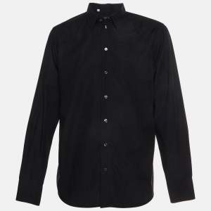 Pre Owned Dolce & Gabbana Black Monogram Jacquard Dress Shirt XL 