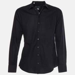 Pre Owned Dolce & Gabbana Sicilia Black Cotton Button Up Shirt XL