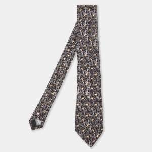 Dolce & Gabbana Black Key Print Silk Classic Tie