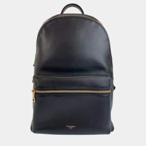 Dolce & Gabbana Black Leather Vulcano Backpack