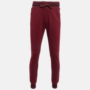 Dolce & Gabbana Burgundy Cotton Knit Jogger Pants S