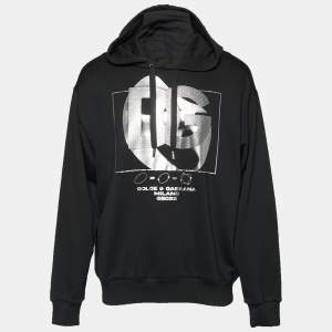 Pre Owned 
هودي دولتشي آند غابانا و UNXD قطن أسود بطبعة شعار DG مقاس كبير جداً جداً (اكس اكس لارج)